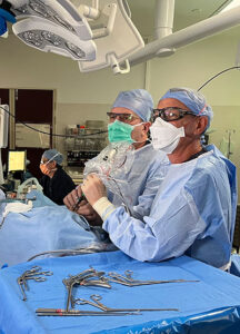 Andrew Law and Mike Davison operating